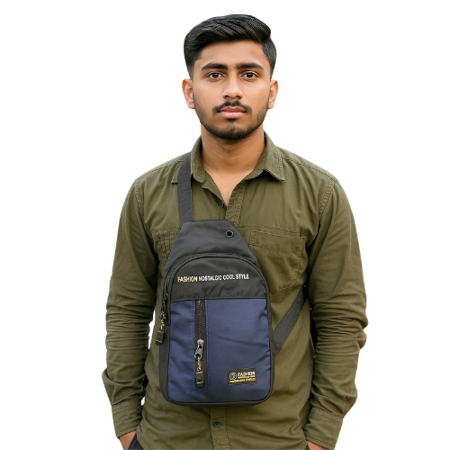 Trendy Black & Blue Crossbody Bag for men – Casual & Stylish